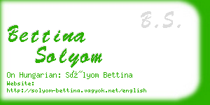 bettina solyom business card